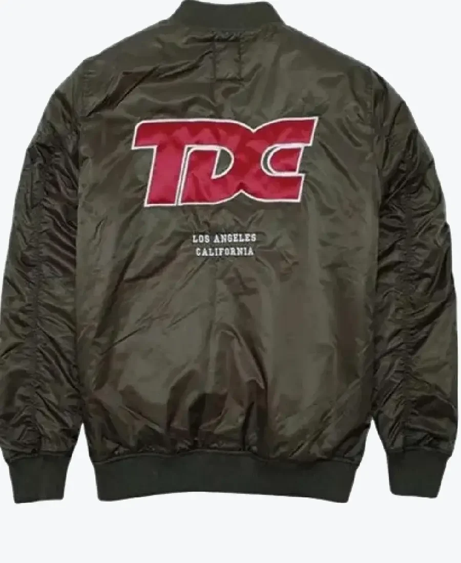 Top Dawg Entertainment Olive Green Bomber Jacket Back - Rare Jackets