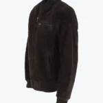 Trevor Mens Dark Brown Suede Bomber Jacket - Rare Jackets