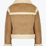Vickie Women’s Brown Shearling Suede Aviator Jacket Back - Rare Jackets