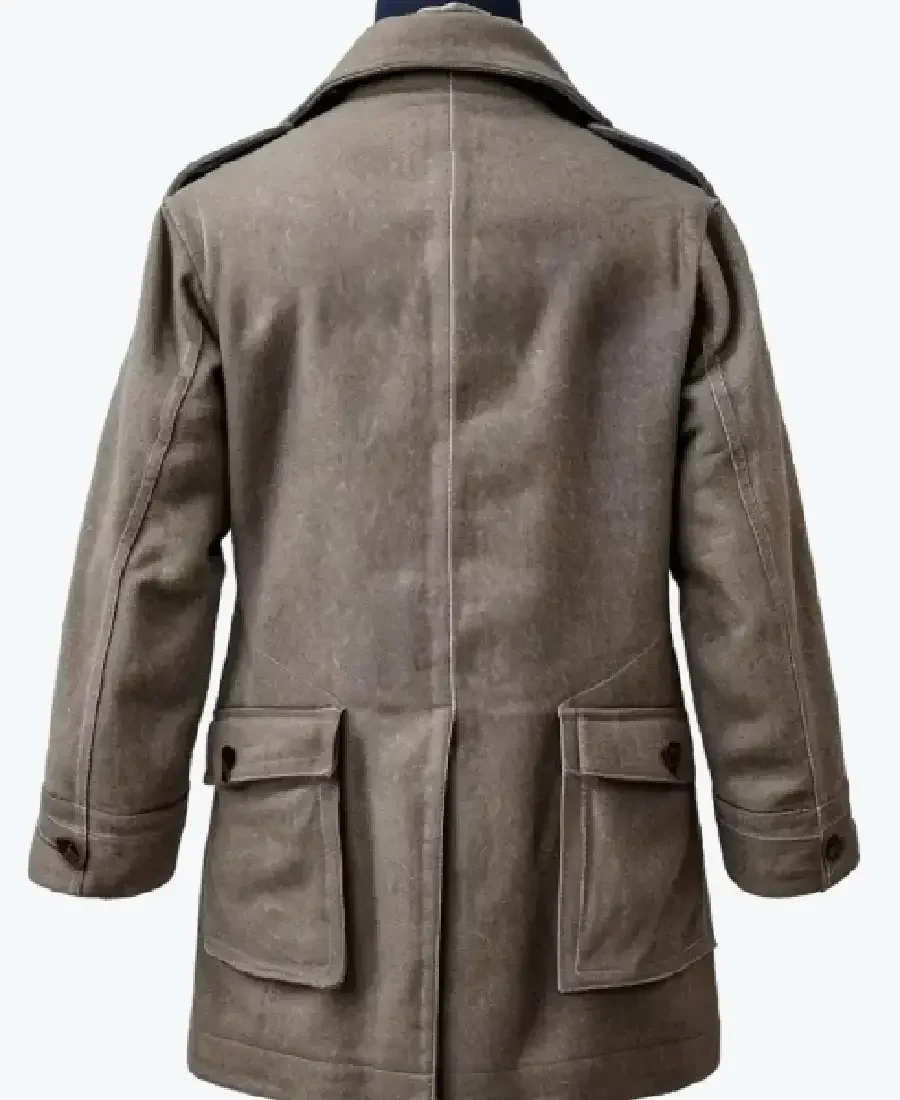 Vintage 1940 Swedish Army Wool Coat Jacket back - Rare Jackets