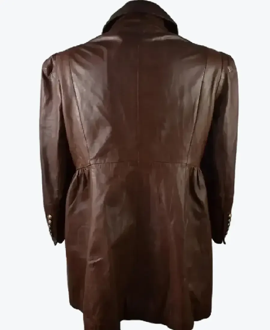 Vintage Brown Short Leather Peacoat back - Rare Jackets
