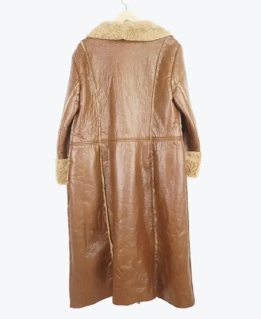 Vintage Faux Leather Afghan Coat Back - Rare Jackets