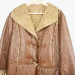Vintage Faux Leather Afghan Coat Front - Rare Jackets