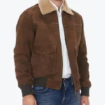Walker Suede Leather Bomber Jacket Front - Rare Jackets