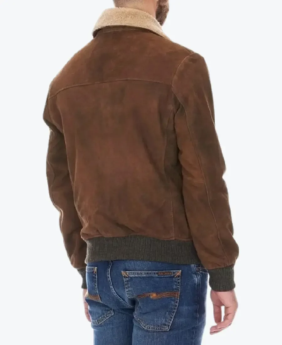 Walker Suede Leather Bomber Jacket back - Rare Jackets