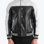 Walter Men’s Black and White Leather Varsity Jackets Rare Jacket
