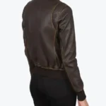 Westa Brown Leather Bomber Jacket Back - Rare Jackets