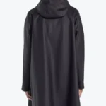 Women Black Lightweight Rain coat Back - Rare Jackets