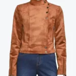 Women Brown Suede Leather Jacket - Rare Jackets