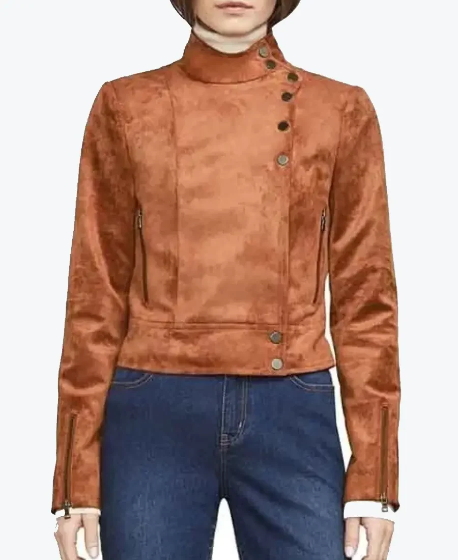 Women Brown Suede Leather Jacket - Rare Jackets