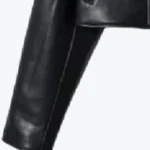 Women Cropped Black Leather Jacket Sleeves Rare Jacket