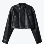 Women Cropped Black Leather Jackets Rare Jacket