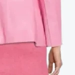 Women Peplum Pink Leather Jacket Sleeves Rare Jacket