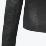 Women Reilly Black Leather Jacket Sleeves Rare Jacket