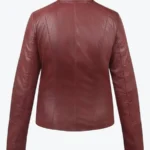 Women Reilly Plum Leather Jacket Back - Rare Jackets