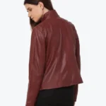 Women Reilly Plum Leather Jacket - Rare Jackets