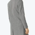 Women Single Breasted Grey Wool Coat back - Rare Jackets