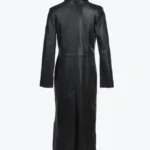 Women Slim Long Black Trench Coat Back - Rare Jackets