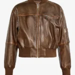 Shop The Women Vintage Leather Bomber Jacket - Rare Jackets