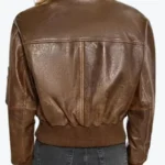 Women Vintage Leather Bomber Jacket Back - Rare Jackets