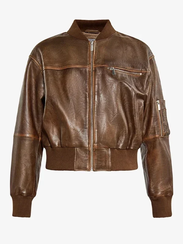Shop The Women Vintage Leather Bomber Jacket - Rare Jackets