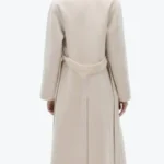 Women Wrap Beige Wool Coat back - Rare Jackets