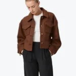 Women’s Ashtyn Brown Wool Jacket Front - Rare Jackets