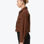 Women’s Ashtyn Brown Wool Jacket Side - Rare Jackets