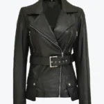 Women’s Black Asymmetrical Biker Style Leather Jackets Rare Jacket