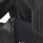 Women’s Black Belt Detail Leather Jacket Sleeves Rare Jacket