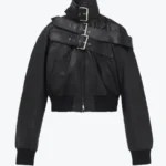 Women’s Black Belt Detail Leather Jackets Rare Jacket