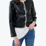 Women’s Black Cropped Leather Jackets Rare Jacket