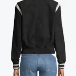 Women’s Black Fleece Bomber Jacket Back - Rare Jackets