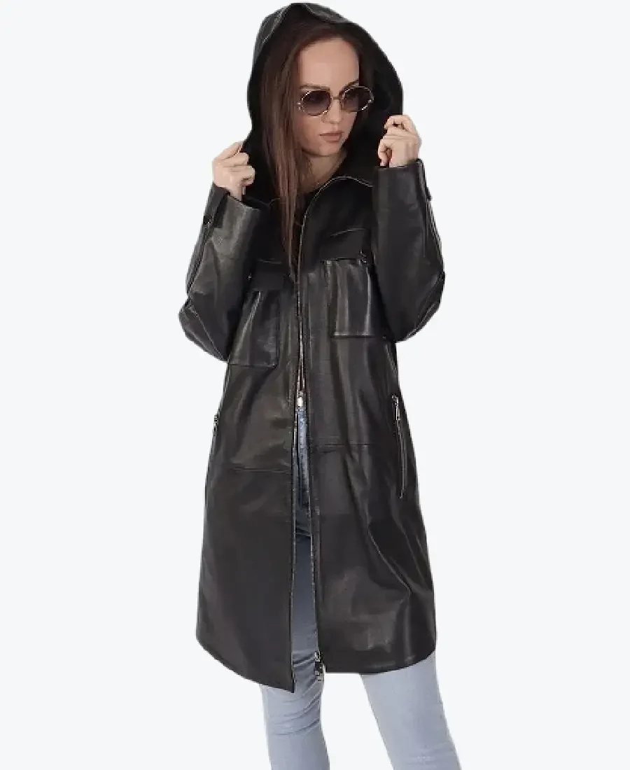 Women's Black Love Leather Coats Rare Jacket