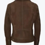 Womens Dark Brown Suede Jacket back - Rare Jackets