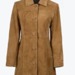 Women’s Light Brown Suede Coat Front - Rare Jackets