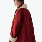 Women's Little Fur Collar Red Riding Coat Back - Rare Jackets