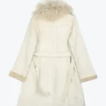 Women's Mongolian Fur White Afghan Coat Back - Rare Jackets