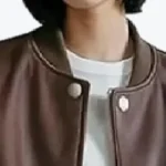 Womens Oversized Real Genuine Leather Jacket Collar Rare Jacket