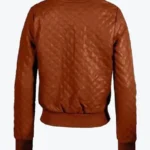 Women’s Quilted Brown Leather Jacket Back - Rare Jackets