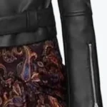 Women’s Slim fit Black Leather Jacket Sleeves Rare Jacket