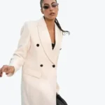 Women's Trouble White Wool Coat Side - Rare Jackets