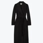 Wool Blend Double Breasted Blindseam Coat Black Front Rare Jacket