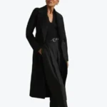 Wool Blend Double Breasted Blindseam Coat Black Full Rare Jacket