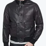 Zeus Men’s Black A-1 Bomber Leather Jacket Front - Rare Jackets