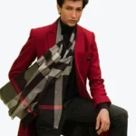 Men's Persian Plum Red Long Coat Front - Rare Jackets