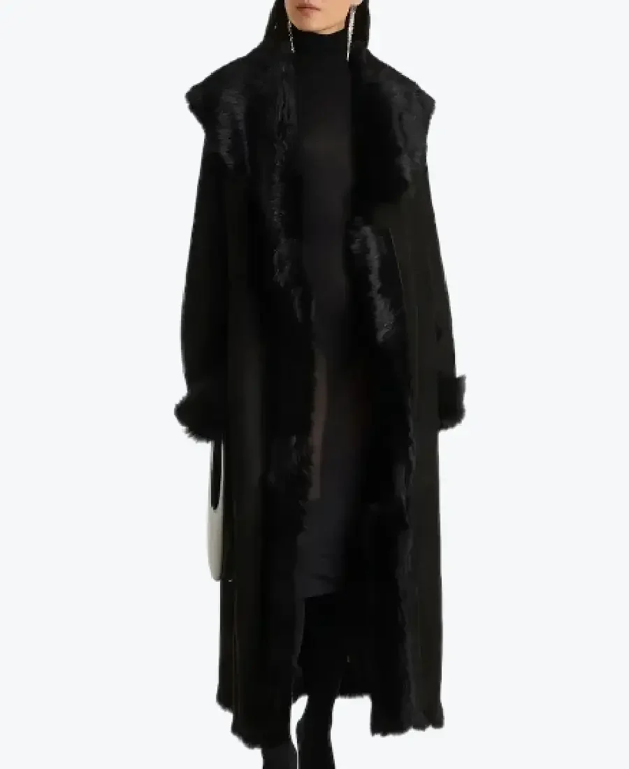 Shop The Women's Marlene Shearling Trimmed Suede Coat - Rare Jackets