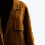 Brwon Lapel Neck Long Coat Side - Rare Jackets