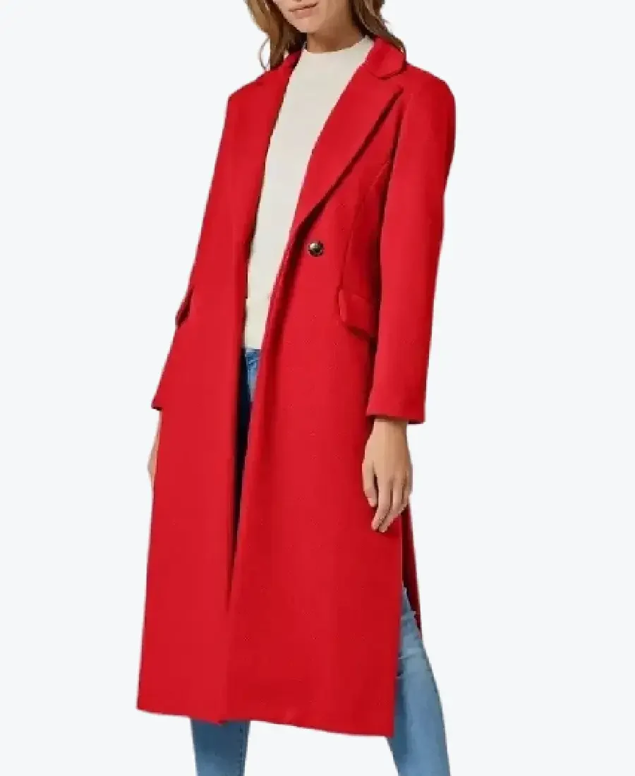 Shop The Women Red Grazia Long Wool Coat - Rare Jackets