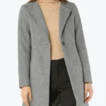 Shop The Women Single Breasted Grey Wool Coat - Rare Jackets